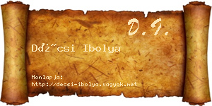 Décsi Ibolya névjegykártya