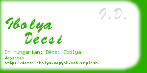 ibolya decsi business card